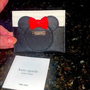 NWT KATE SPADE FOR DISNEY “LEATHER MINNIE CARD CS